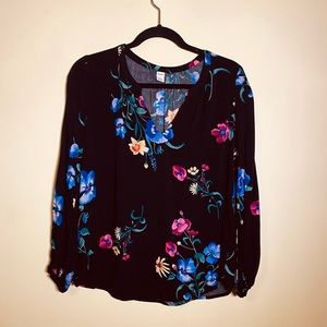 Black and Floral Blouse